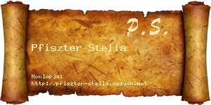 Pfiszter Stella névjegykártya